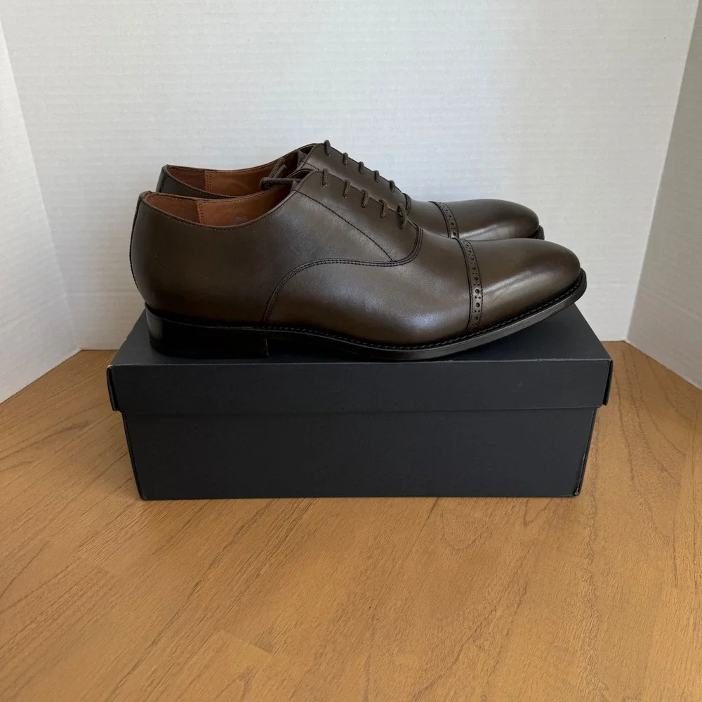 Allen Edmonds Brady Oxford Men Size 13D Olive Green Leather Cap Toe 5935